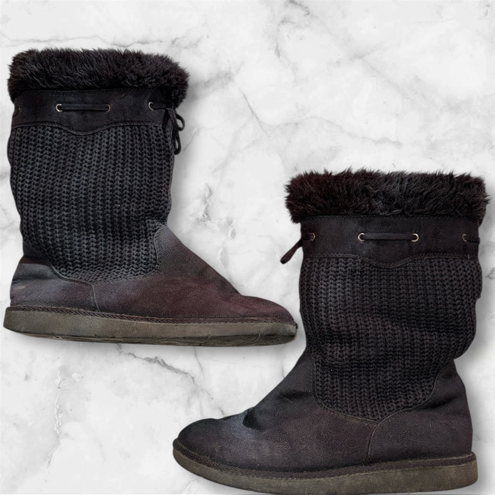 Women's Black Fur-Lined Boots Size 7